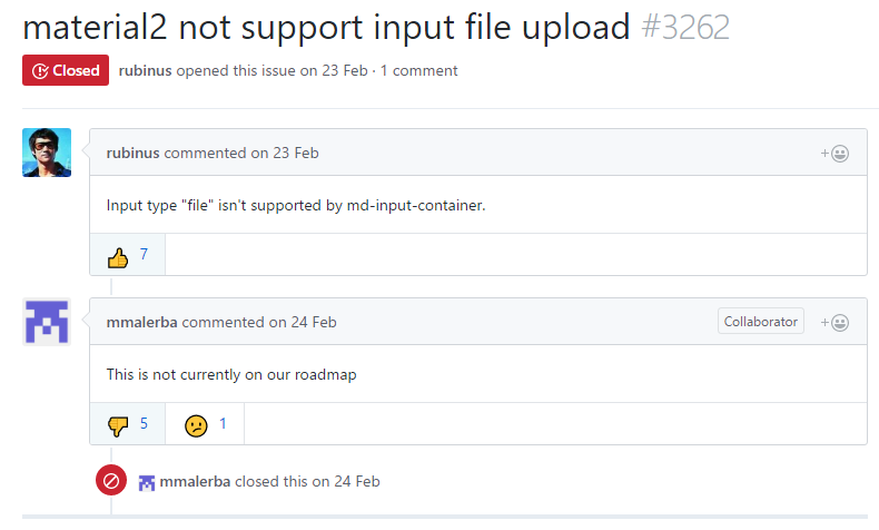 material2 not support input file